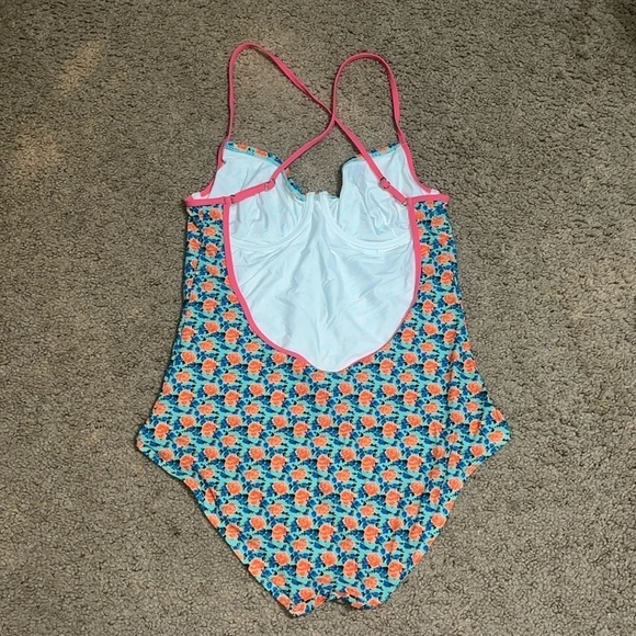 Marc by Marc Jacobs Jerrie Rose Floral One Piece Swimsuit Pale Jade XL - Picture 6 of 9